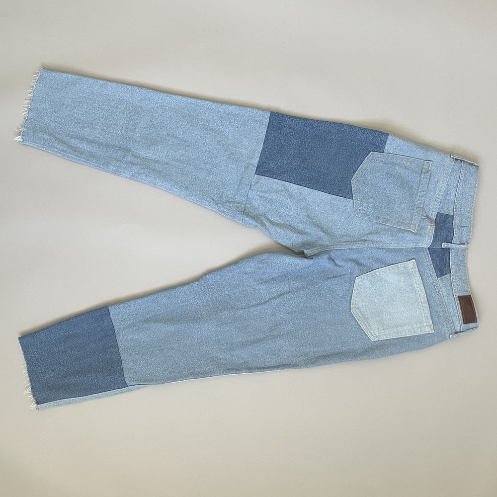 Hollister High Rise Jeans Patchwork Light Blue Women's Sz 9R W29 L27 Frayed Hem - Picture 11 of 15